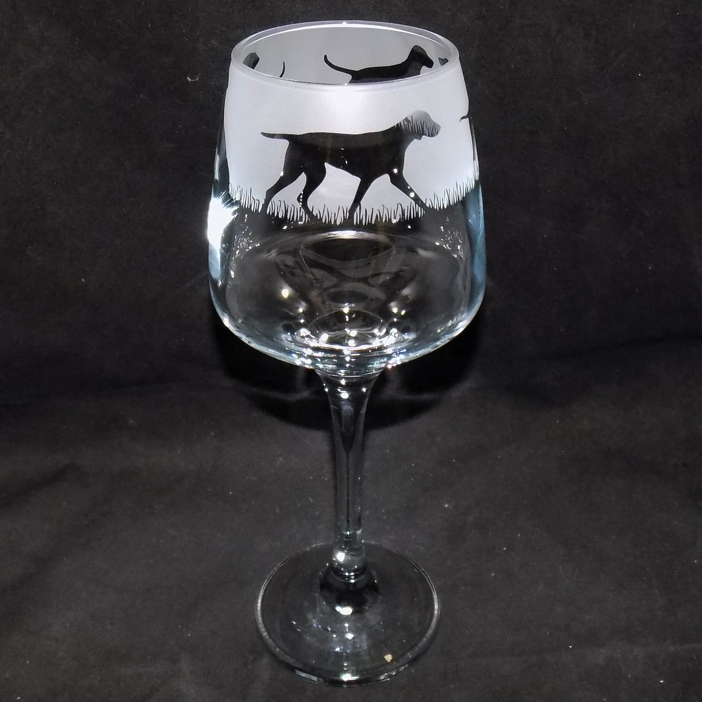 Hungarian Vizsla Stemmed Wine Glass