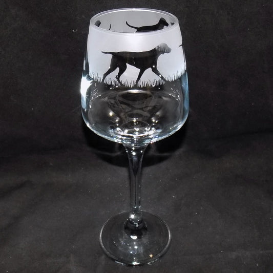 Hungarian Vizsla Stemmed Wine Glass