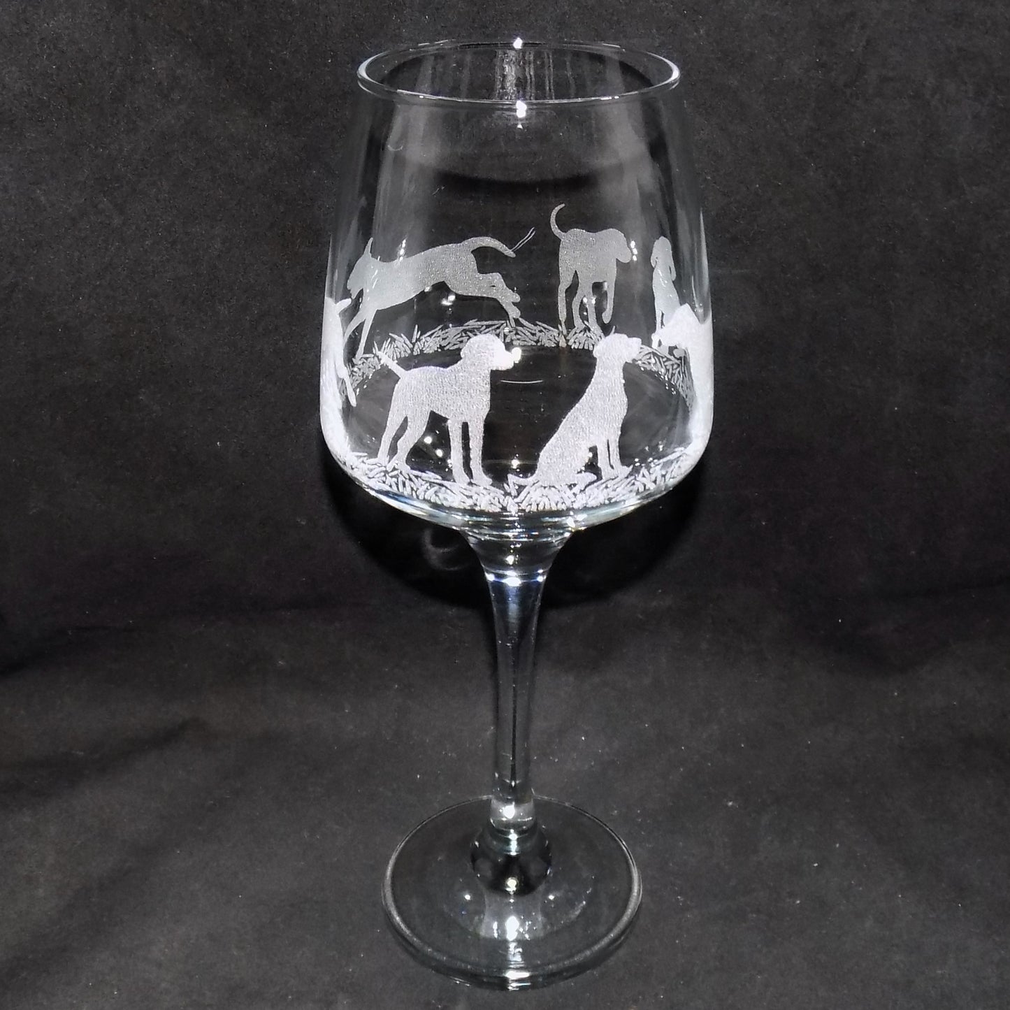 Hungarian Vizsla Stemmed Wine Glass