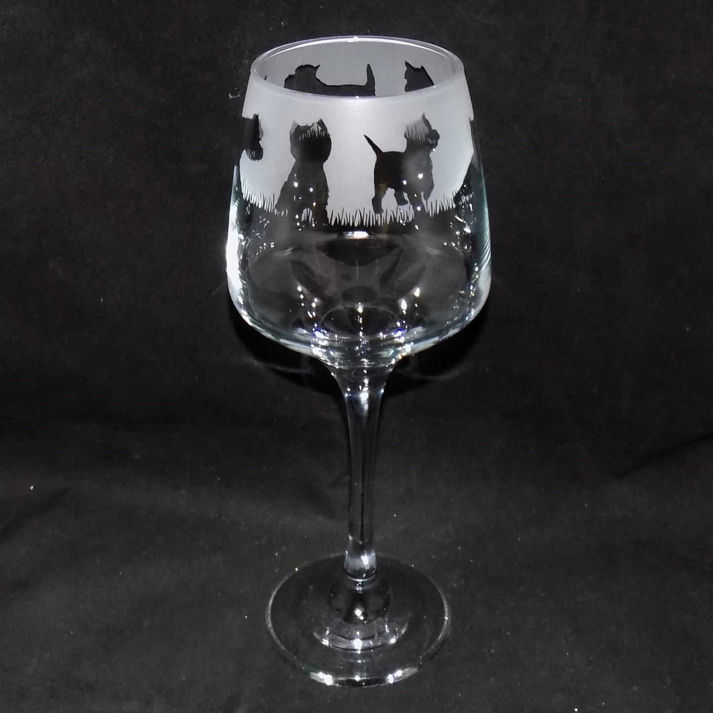 West Highland Terrier Stemmed Wine Glass