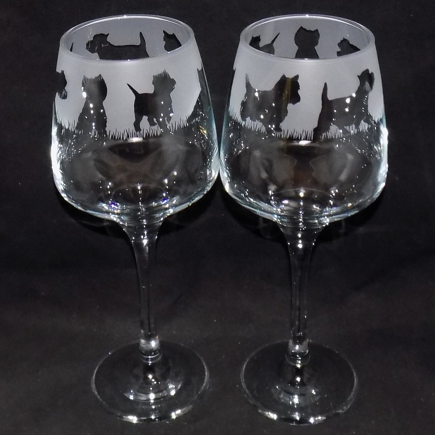 West Highland Terrier Stemmed Wine Glass