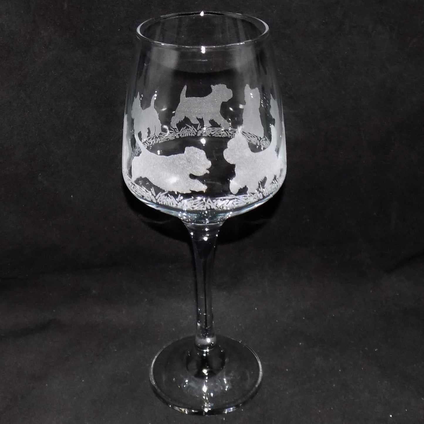West Highland Terrier Stemmed Wine Glass