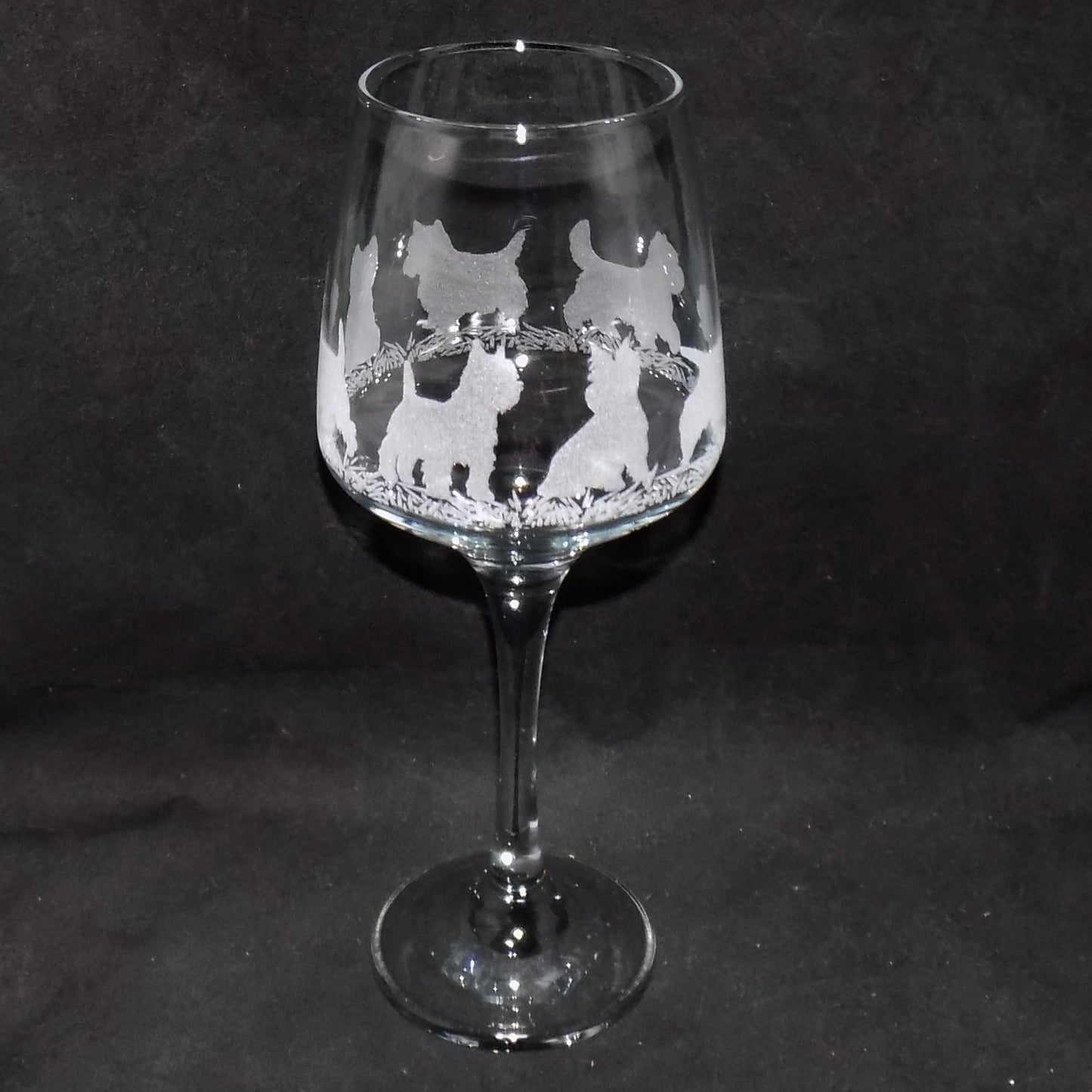 West Highland Terrier Stemmed Wine Glass