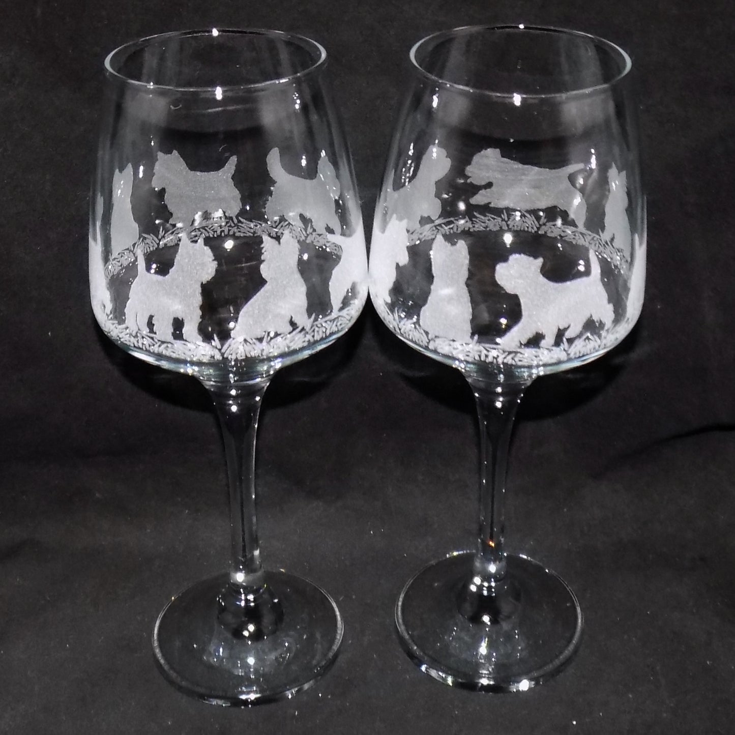 West Highland Terrier Stemmed Wine Glass