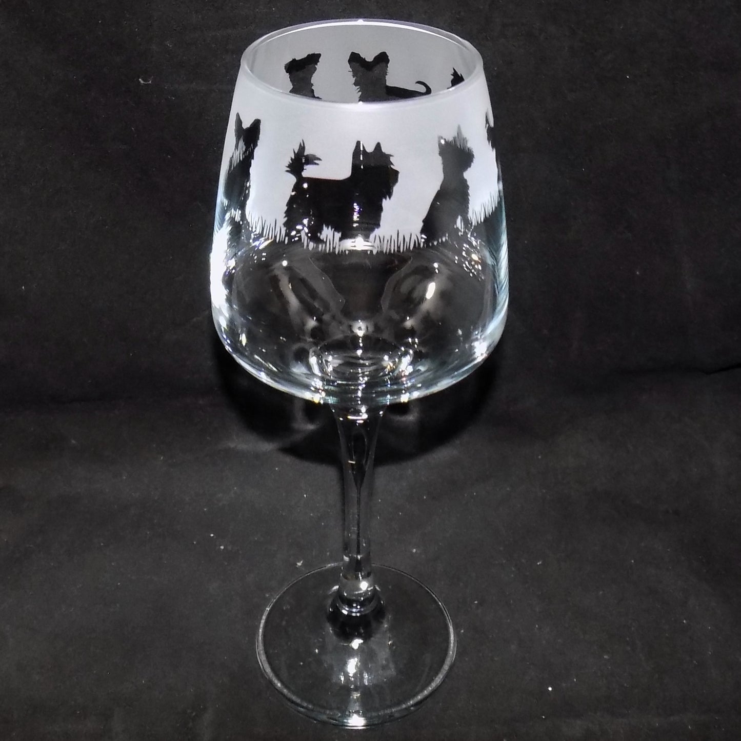 Yorkshire Terrier Stemmed Wine Glass