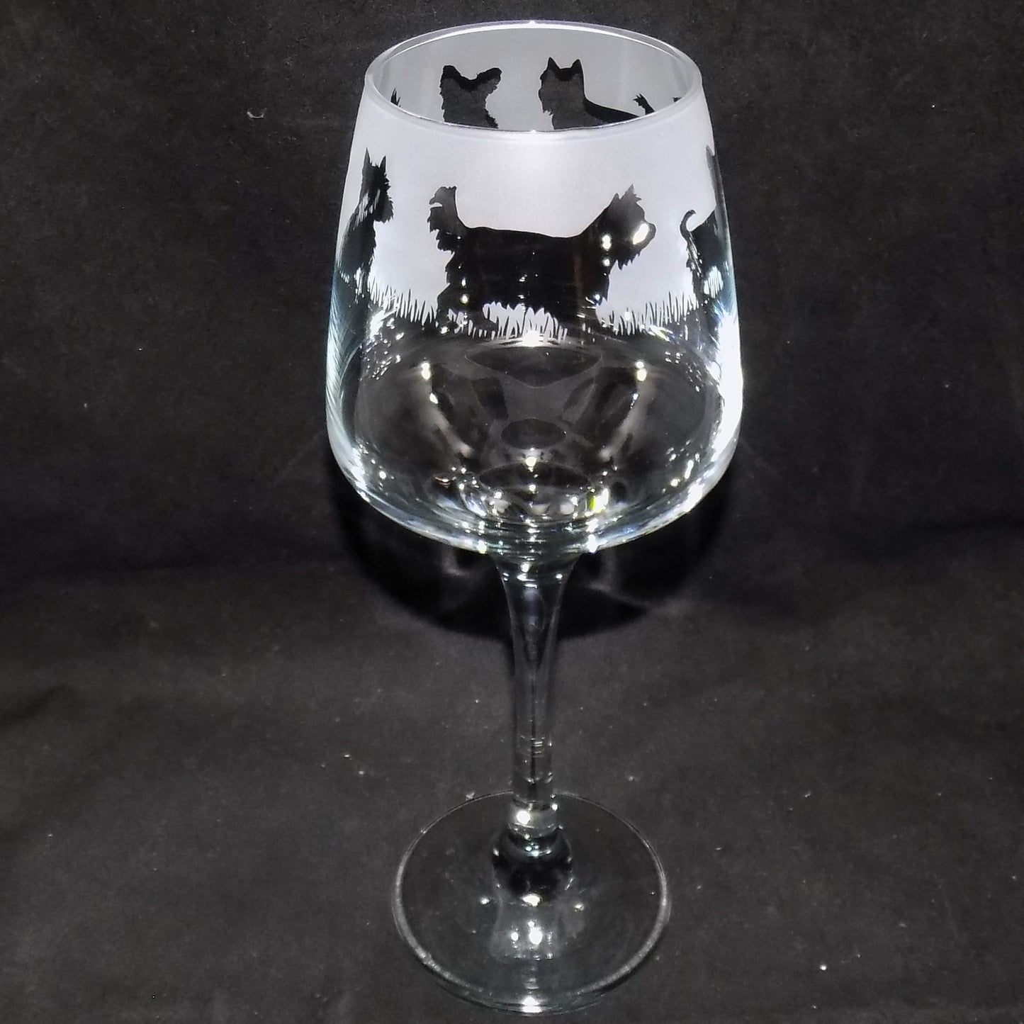 Yorkshire Terrier Stemmed Wine Glass
