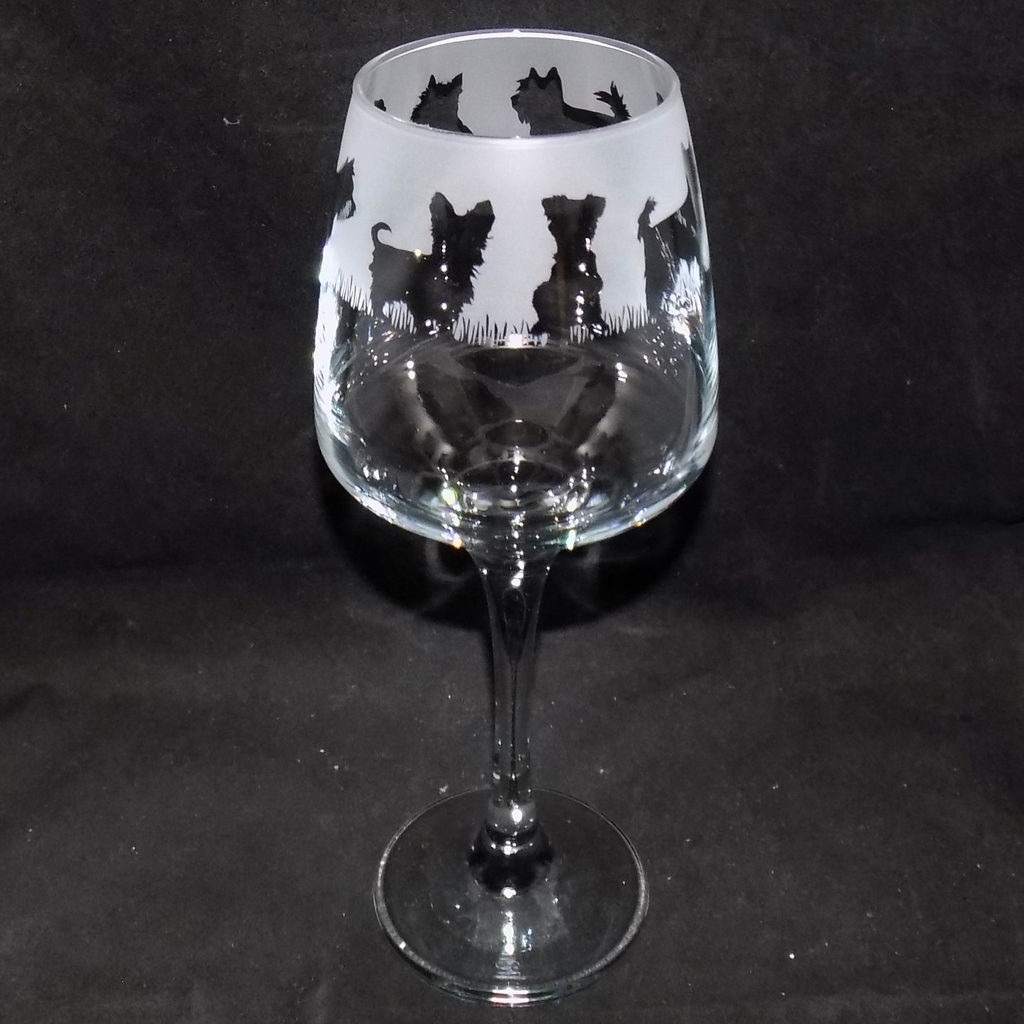 Yorkshire Terrier Stemmed Wine Glass