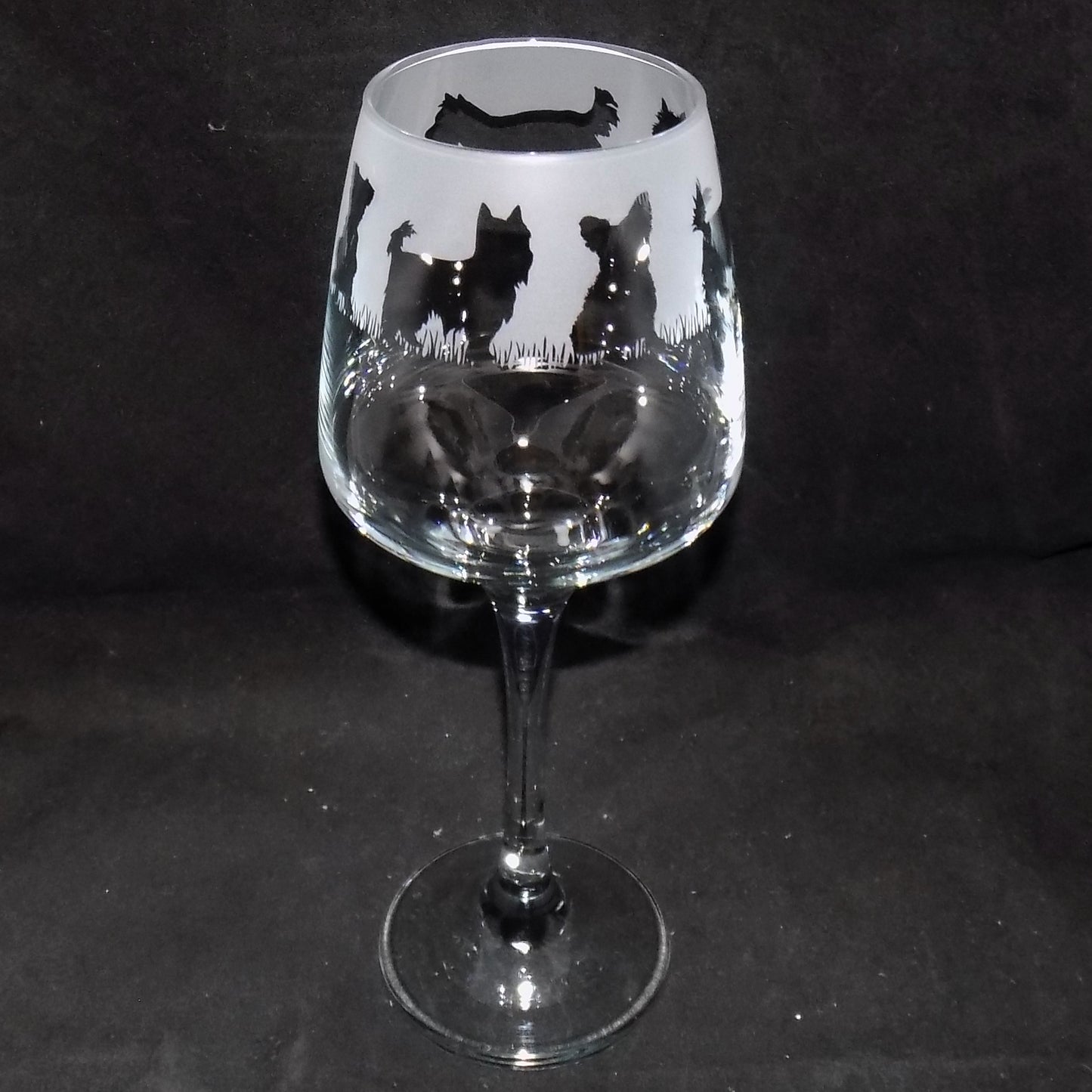 Yorkshire Terrier Stemmed Wine Glass