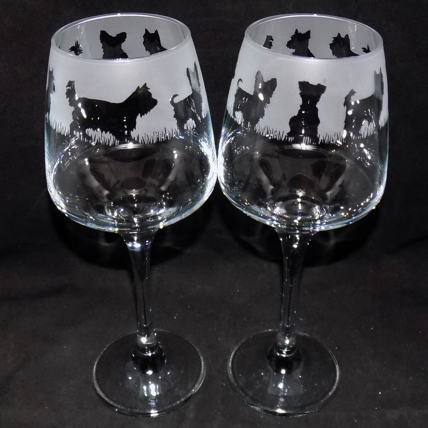 Yorkshire Terrier Stemmed Wine Glass