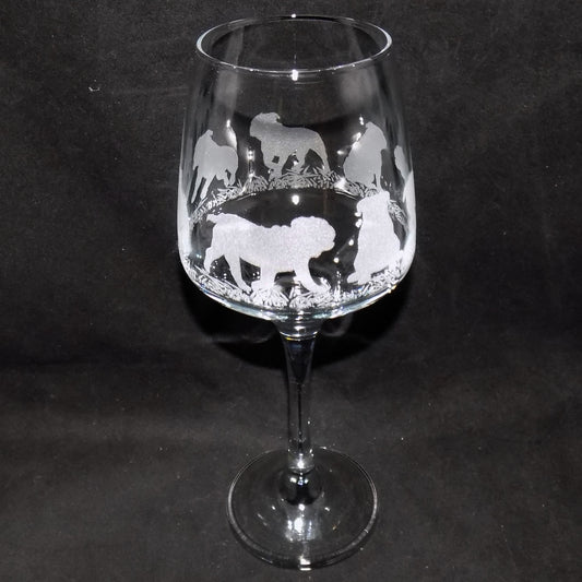 British Bulldog Stemmed Wine Glass
