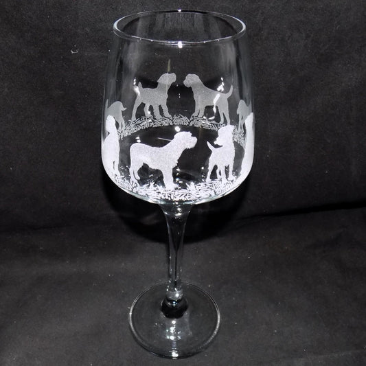 Border Terrier Stemmed Wine Glass
