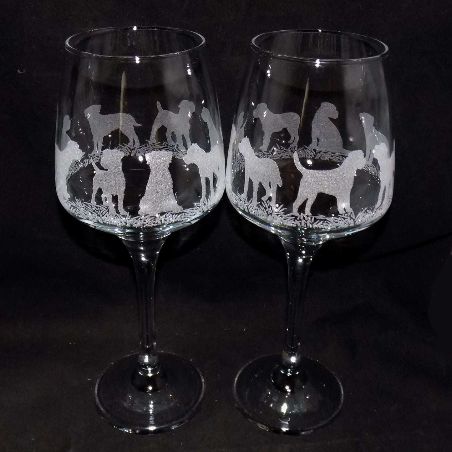 Border Terrier Stemmed Wine Glass