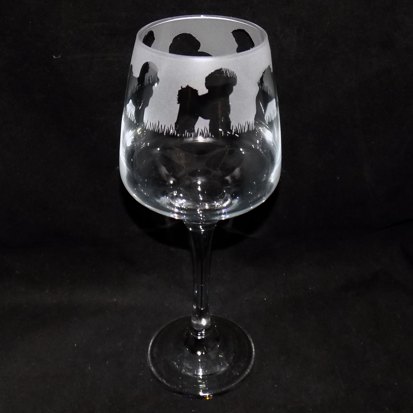 Bichon Frise Stemmed Wine Glass