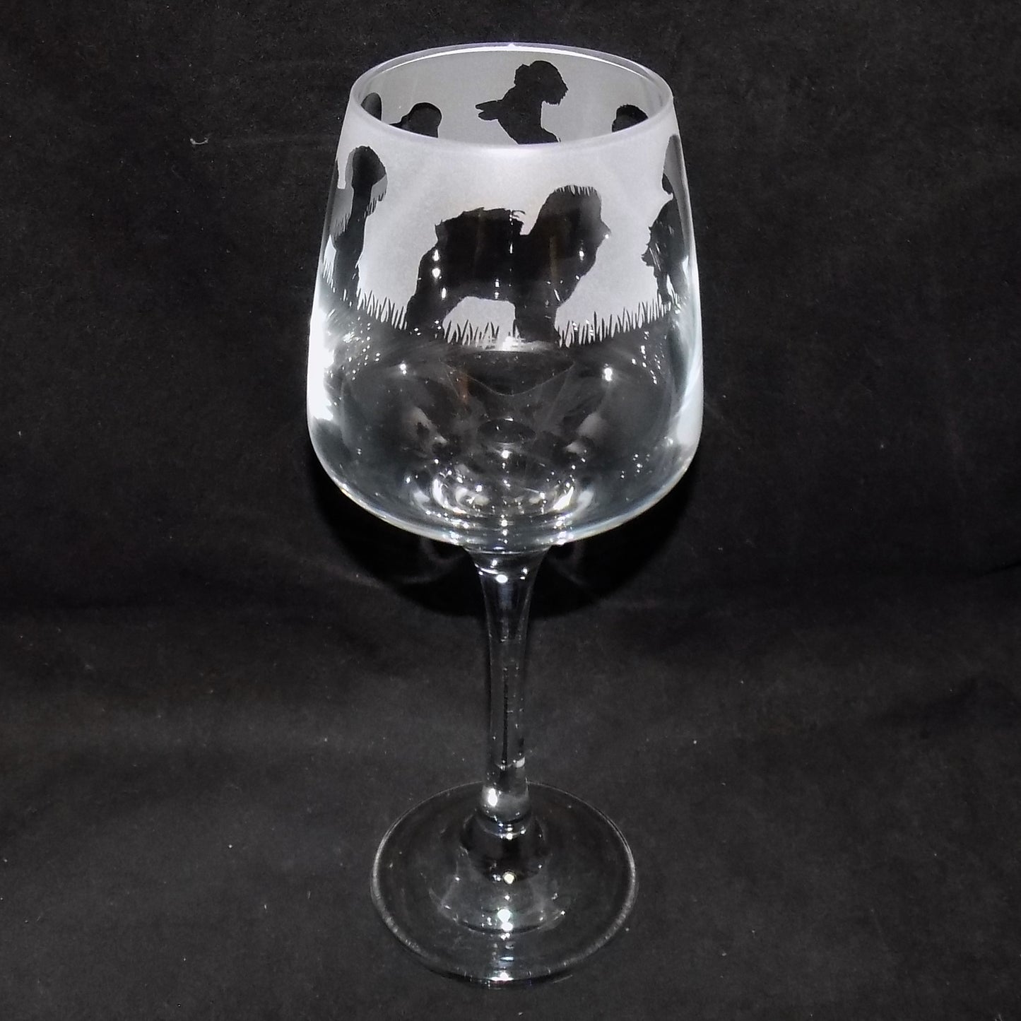 Bichon Frise Stemmed Wine Glass