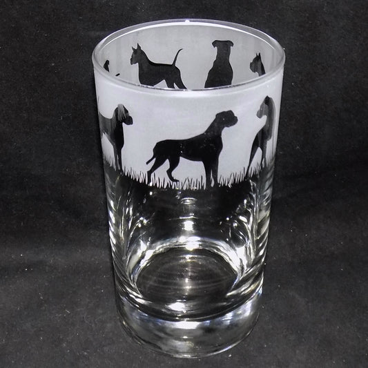 Boxer Dog Tall Glass