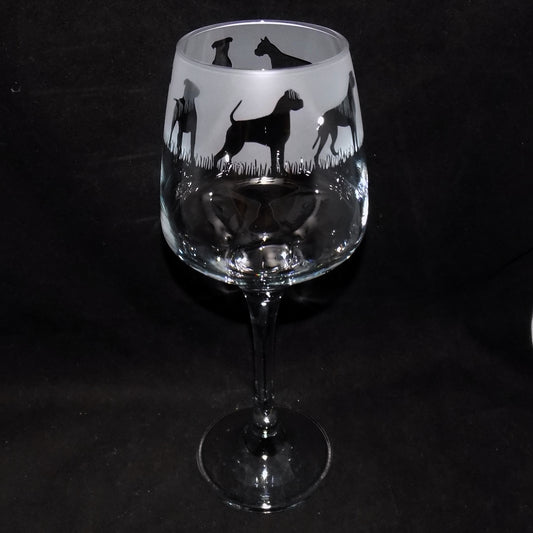 Boxer Dog Stemmed Wine Glass