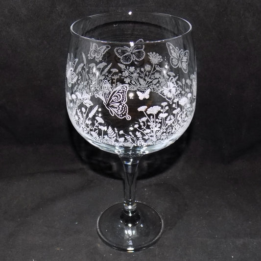 Butterfly Meadow Gin Glass