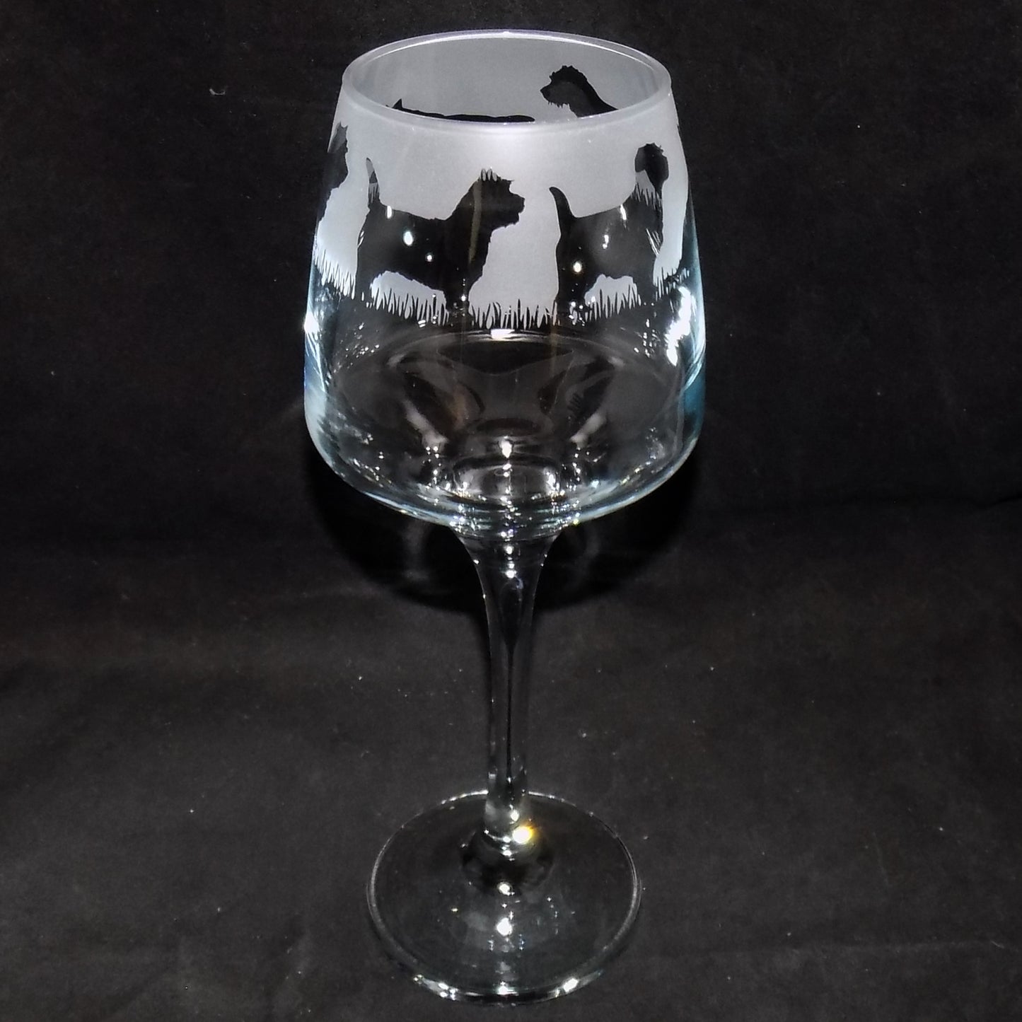 Cairn Terrier Stemmed Wine Glass