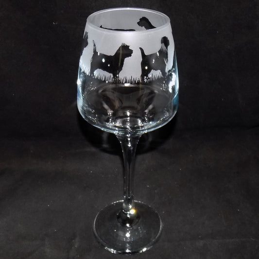 Cairn Terrier Stemmed Wine Glass