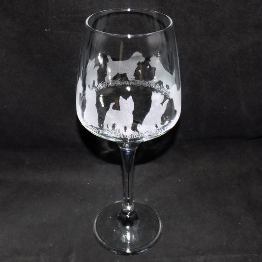 Cairn Terrier Stemmed Wine Glass