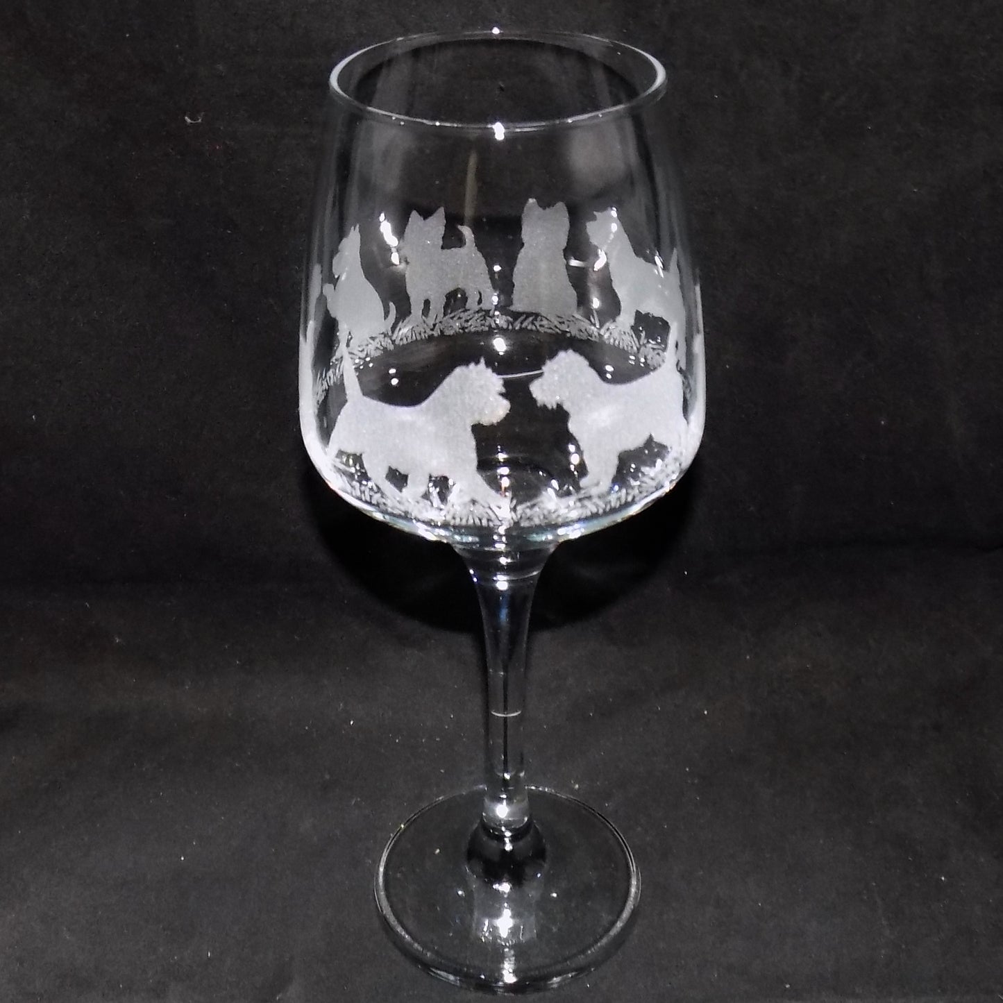 Cairn Terrier Stemmed Wine Glass