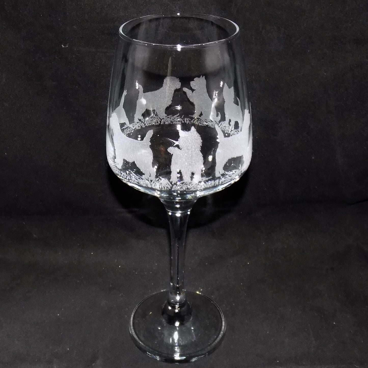 Cairn Terrier Stemmed Wine Glass