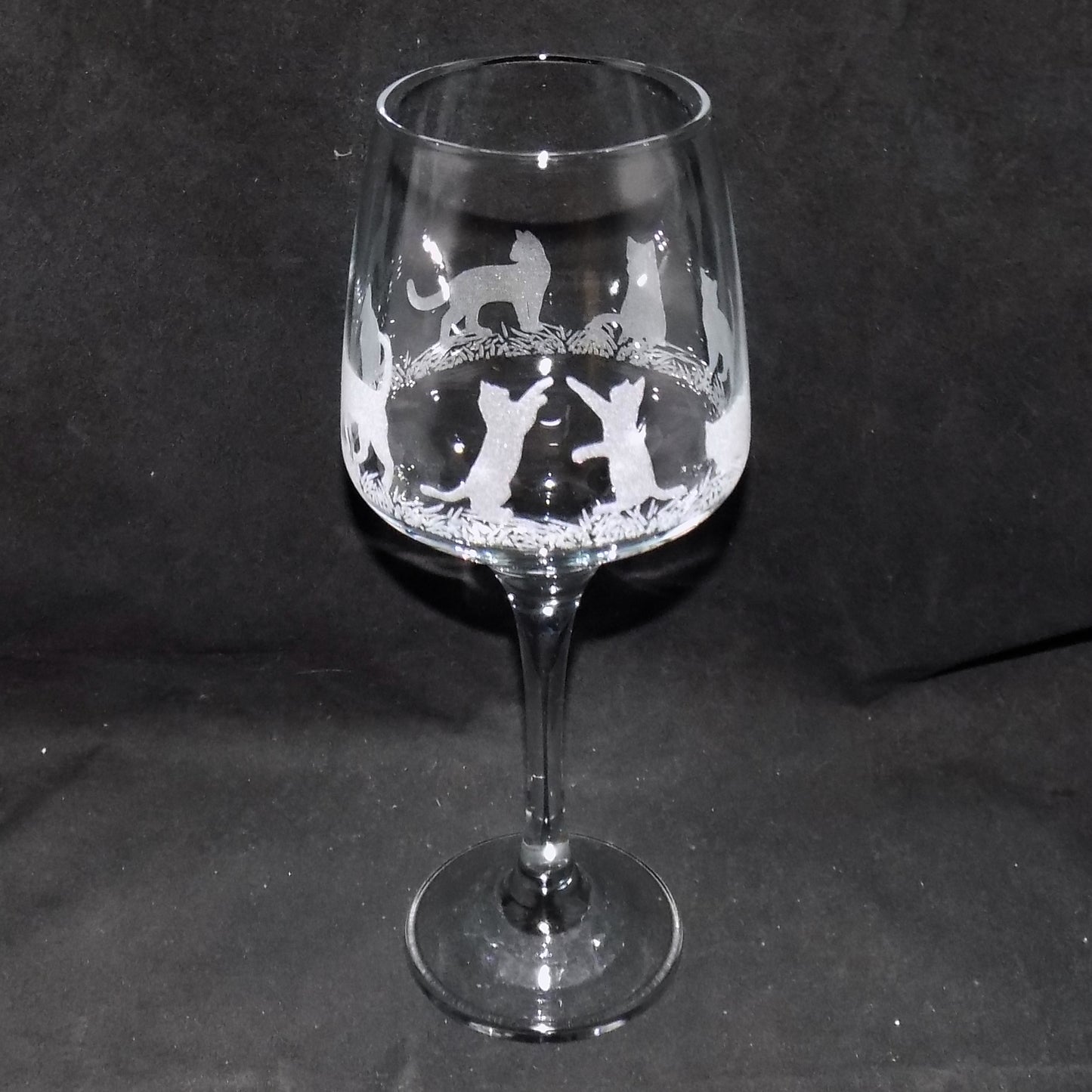 Cat Stemmed Wine Glass