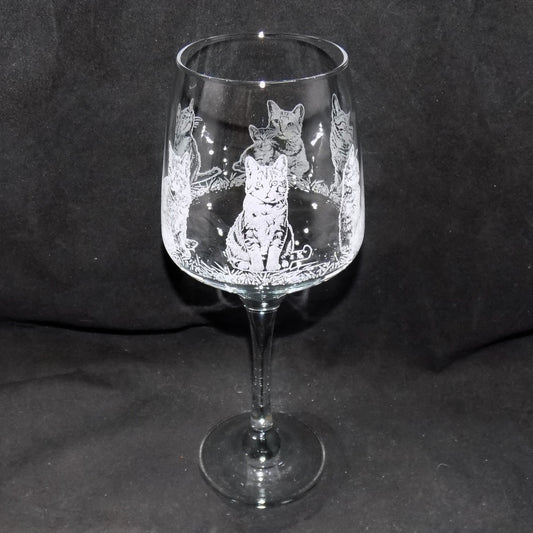 Cat Portrait Stemmed Wine Glass