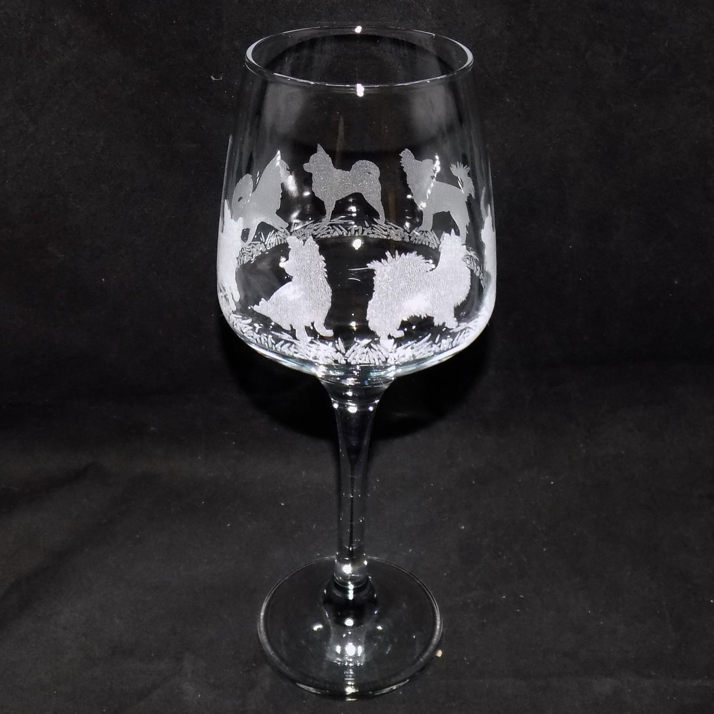 Chihuahua (Long Haired) Stemmed Wine Glass