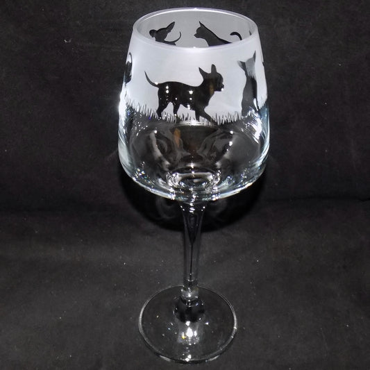 Chihuahua (Short Haired) Stemmed Wine Glass