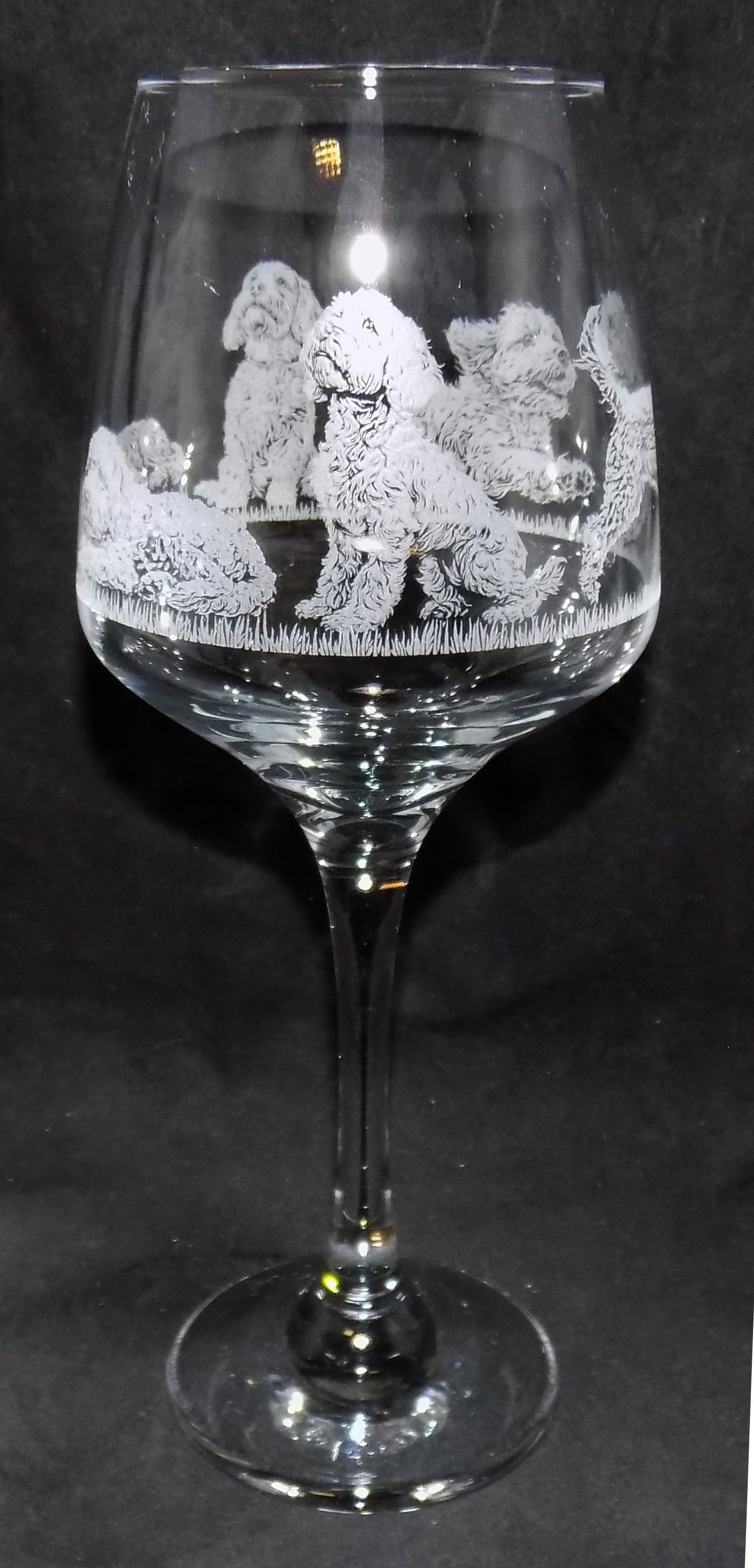 Cockapoo Detailed Engraved Wine Glass