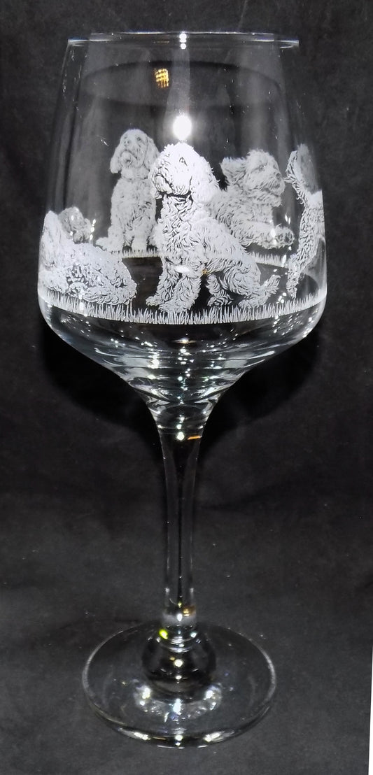 Cockapoo Detailed Engraved Wine Glass