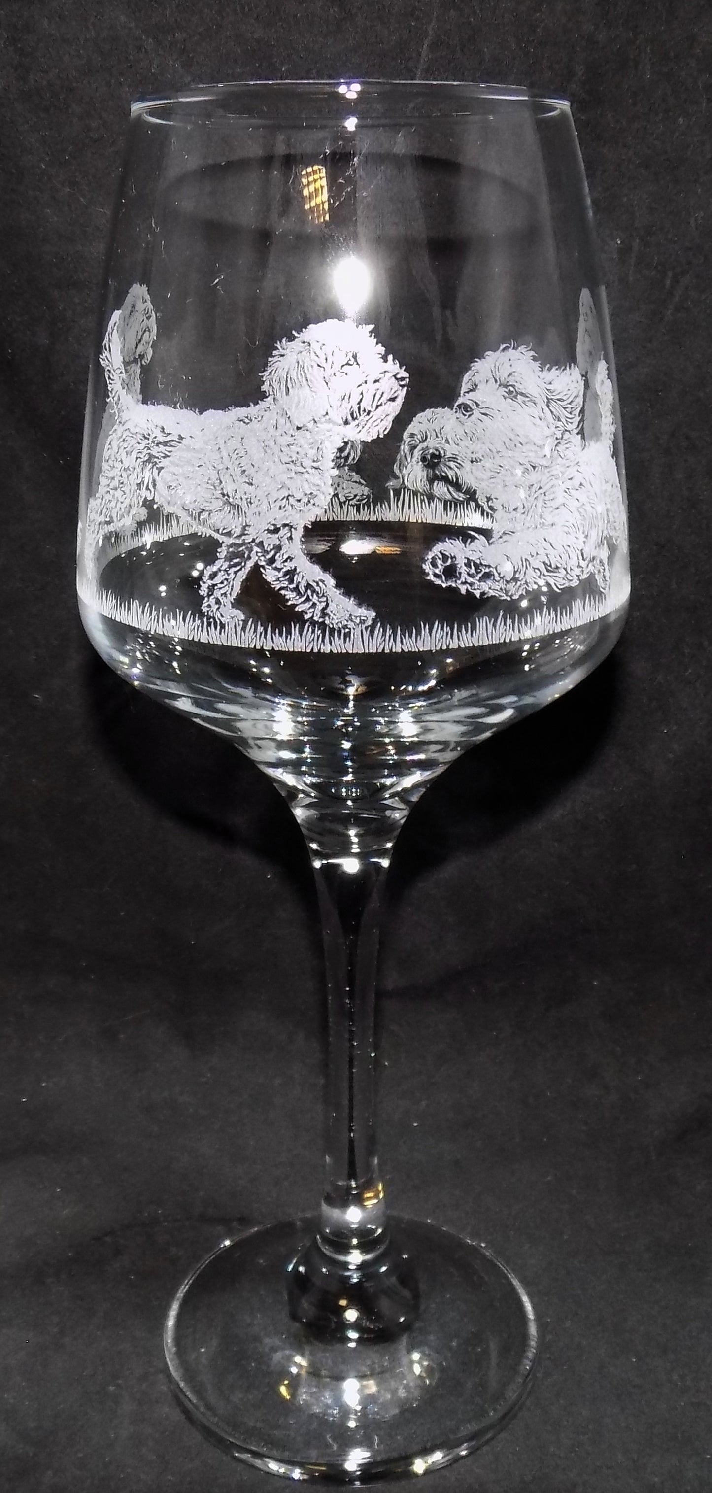 Cockapoo Detailed Engraved Wine Glass