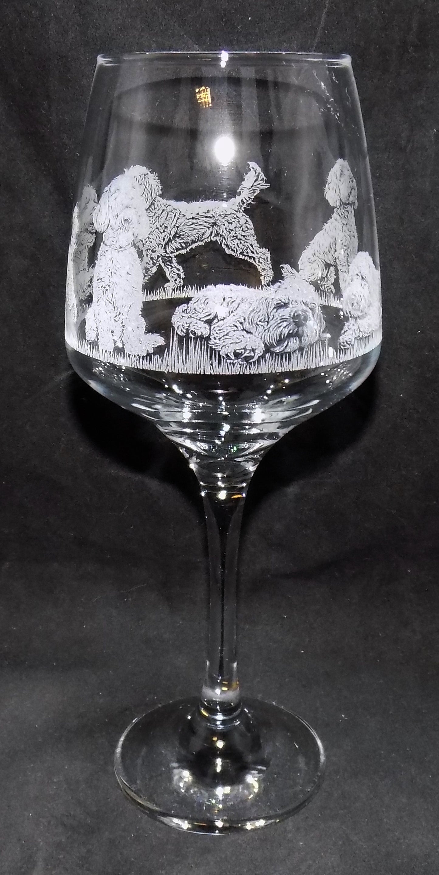 Cockapoo Detailed Engraved Wine Glass
