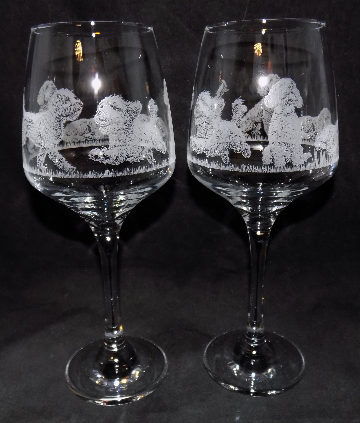 Cockapoo Detailed Engraved Wine Glass