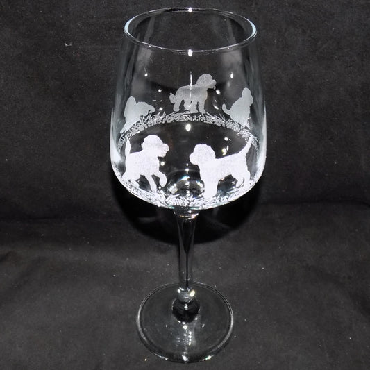 Cockapoo Stemmed Wine Glass