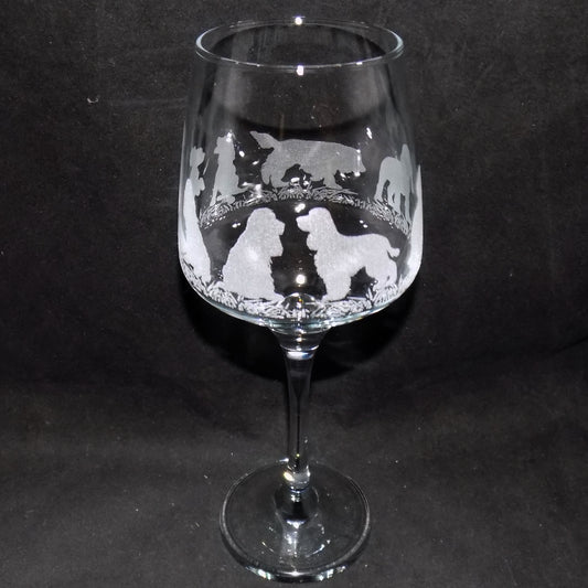 Cocker Spaniel Stemmed Wine Glass