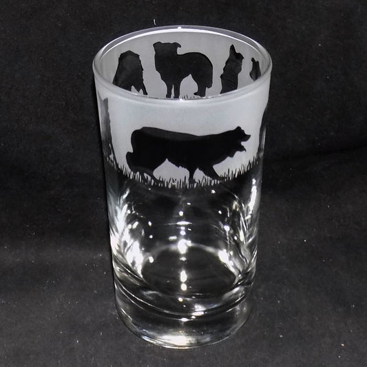 Border Collie Tall Glass