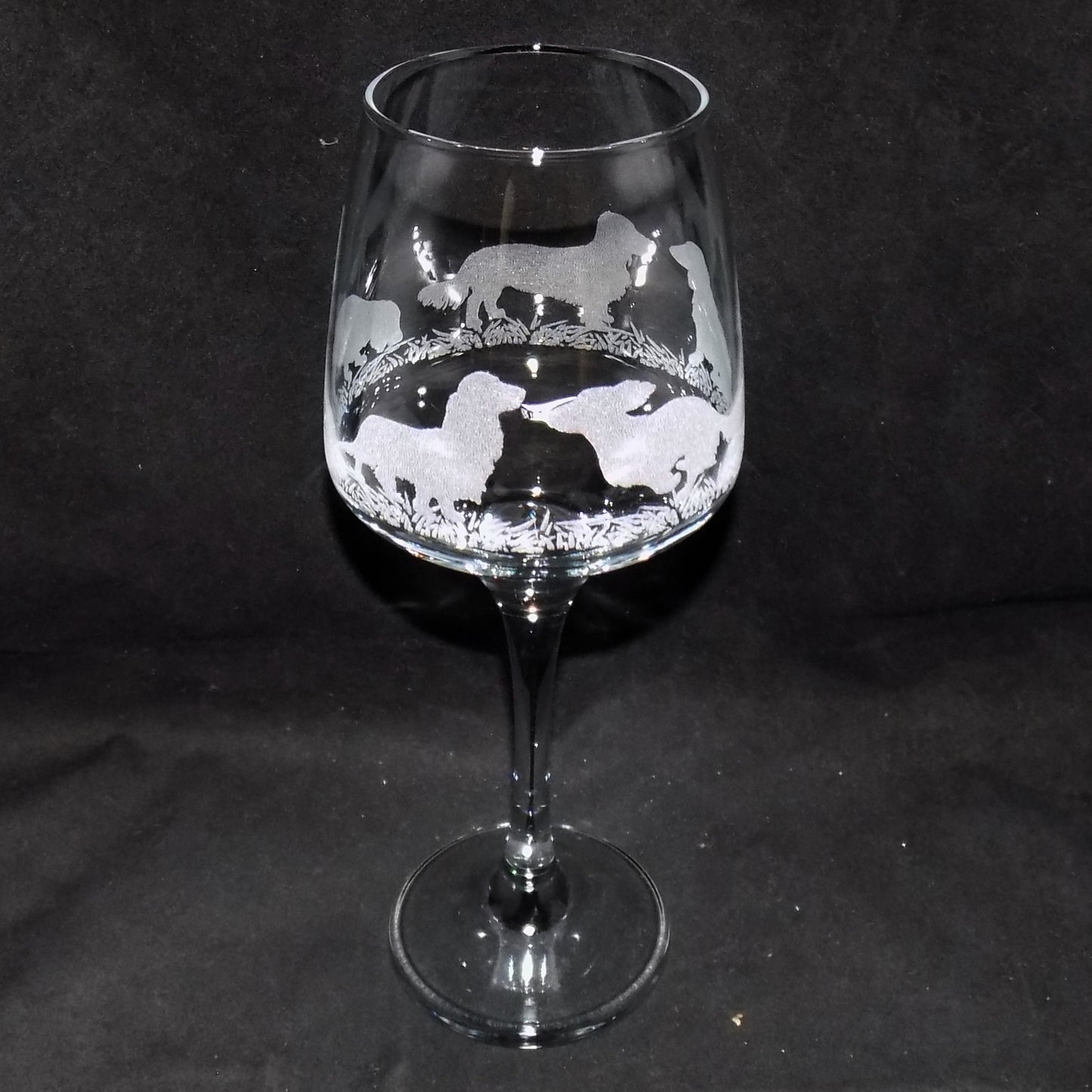 Dachshund (Long Haired) Stemmed Wine Glass