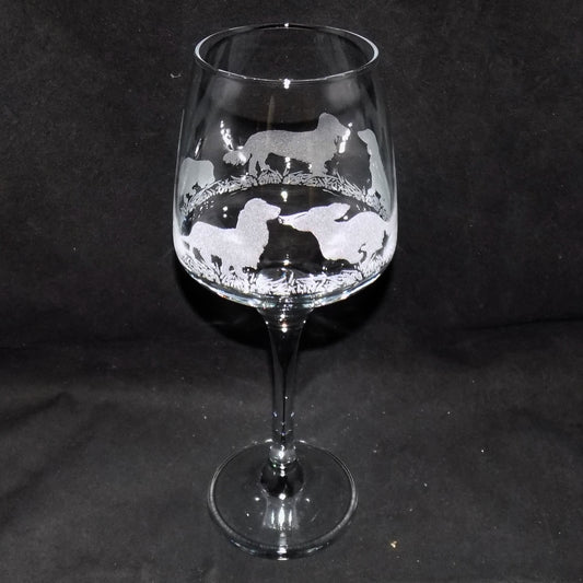 Dachshund (Long Haired) Stemmed Wine Glass