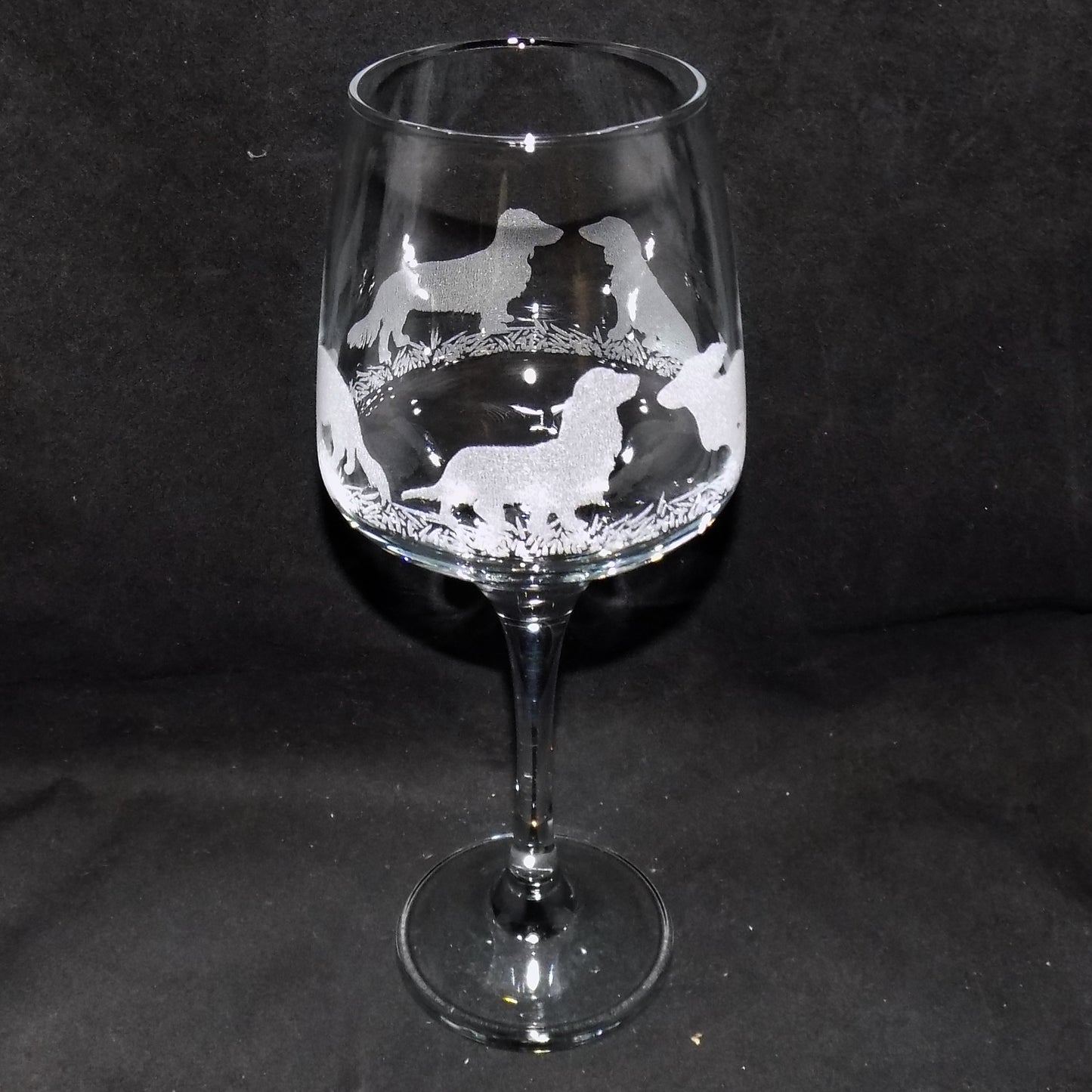 Dachshund (Long Haired) Stemmed Wine Glass