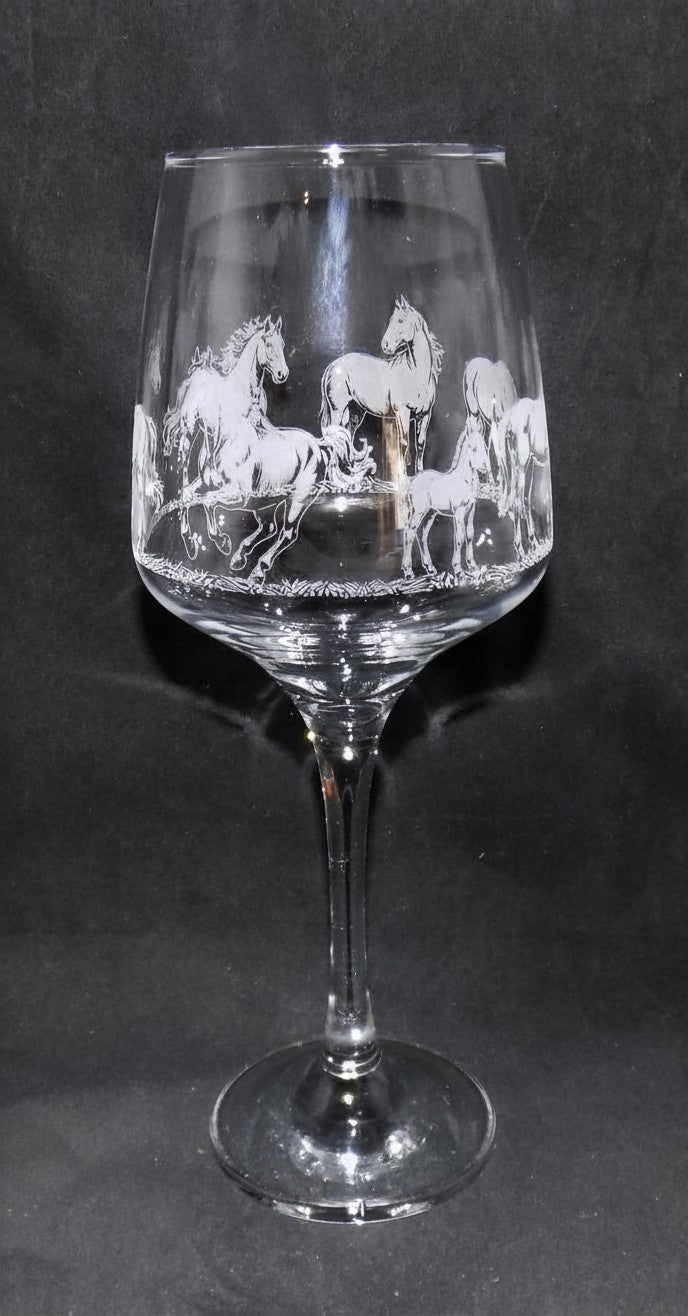 Horse Stemmed Wine Glass