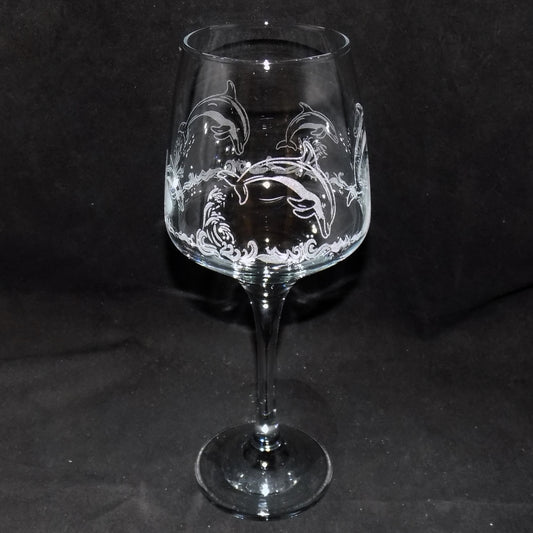 Dolphin Stemmed Wine Glass