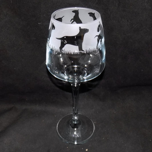 English Bull Terrier Stemmed Wine Glass