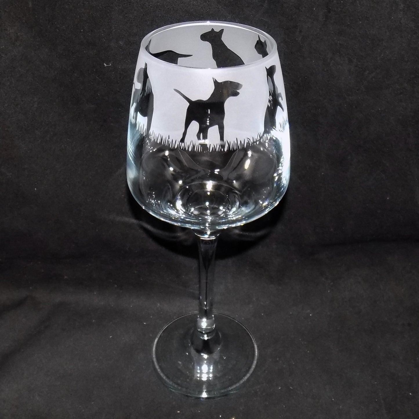 English Bull Terrier Stemmed Wine Glass