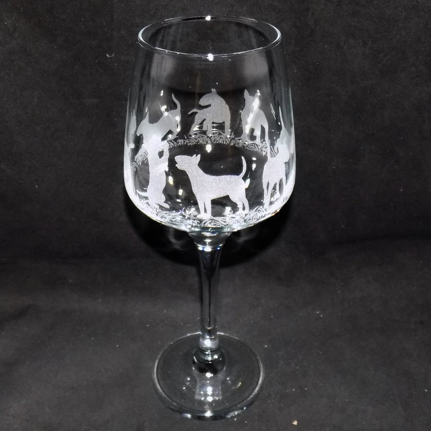 English Bull Terrier Stemmed Wine Glass