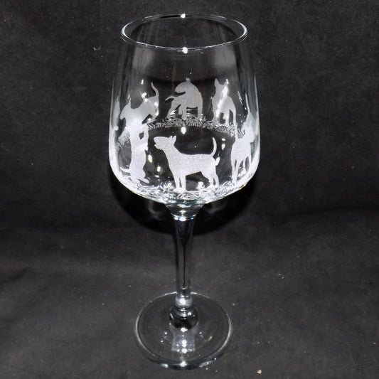 English Bull Terrier Stemmed Wine Glass
