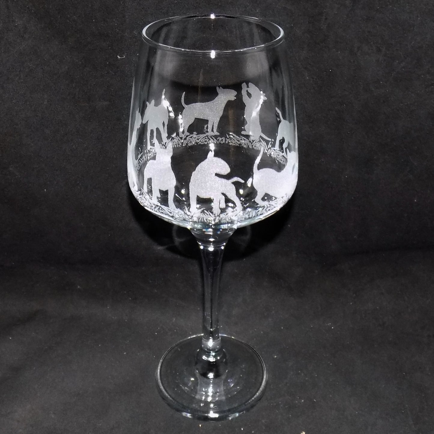 English Bull Terrier Stemmed Wine Glass
