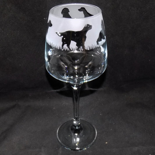 English Setter Stemmed Wine Glass