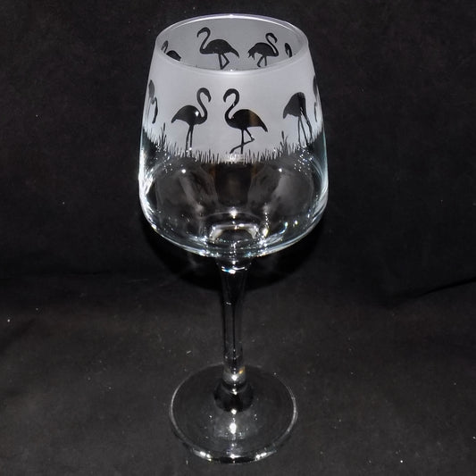 Flamingo Stemmed Wine Glass